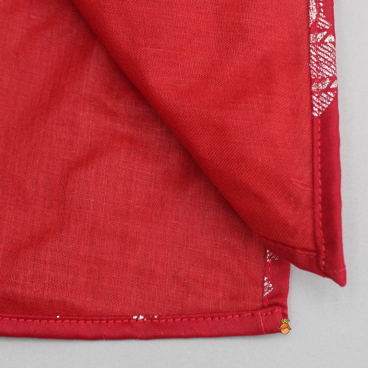 Pre Order: Red Elephant Printed Kurta With White Patiala view
