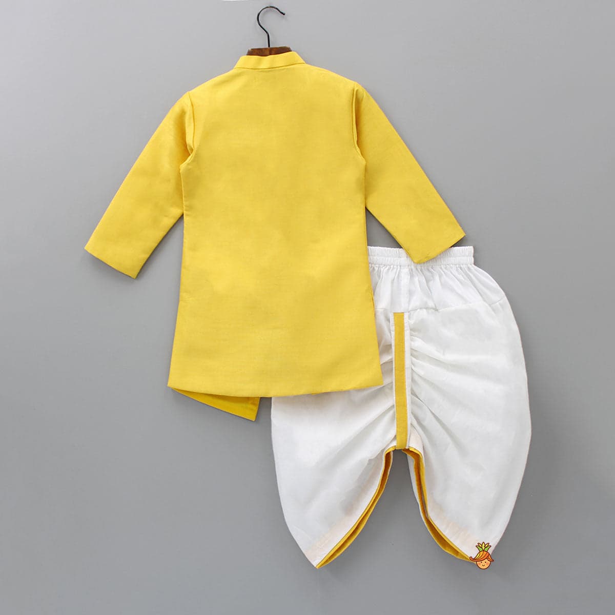 Pre Order: Lion King Embroidered Asymmetric Kurta With Dhoti view