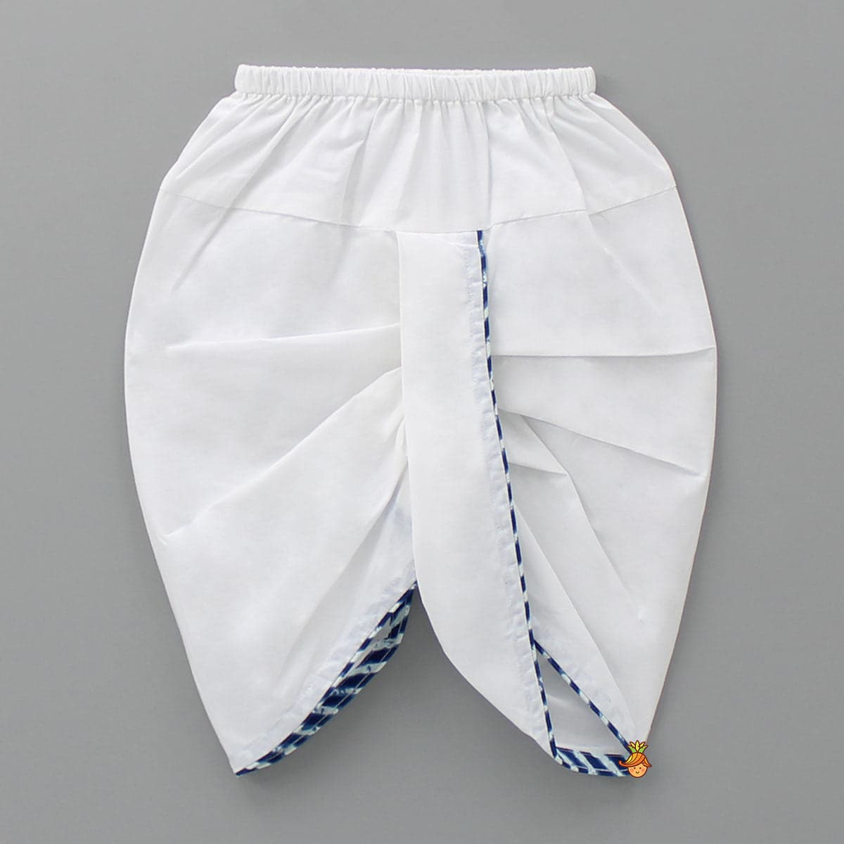 White Angrakha Kurta With Dhoti view