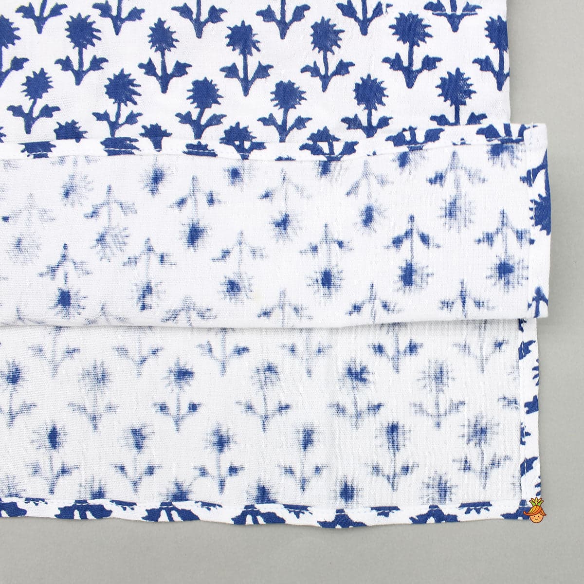Blue Floral Printed Kurta And Pyjama view
