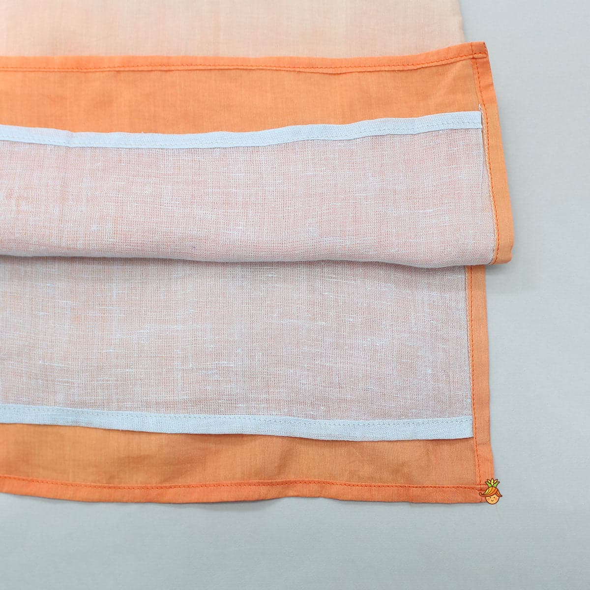 Pre Order: Orange And Blue Ombre Kurta With Dhoti view
