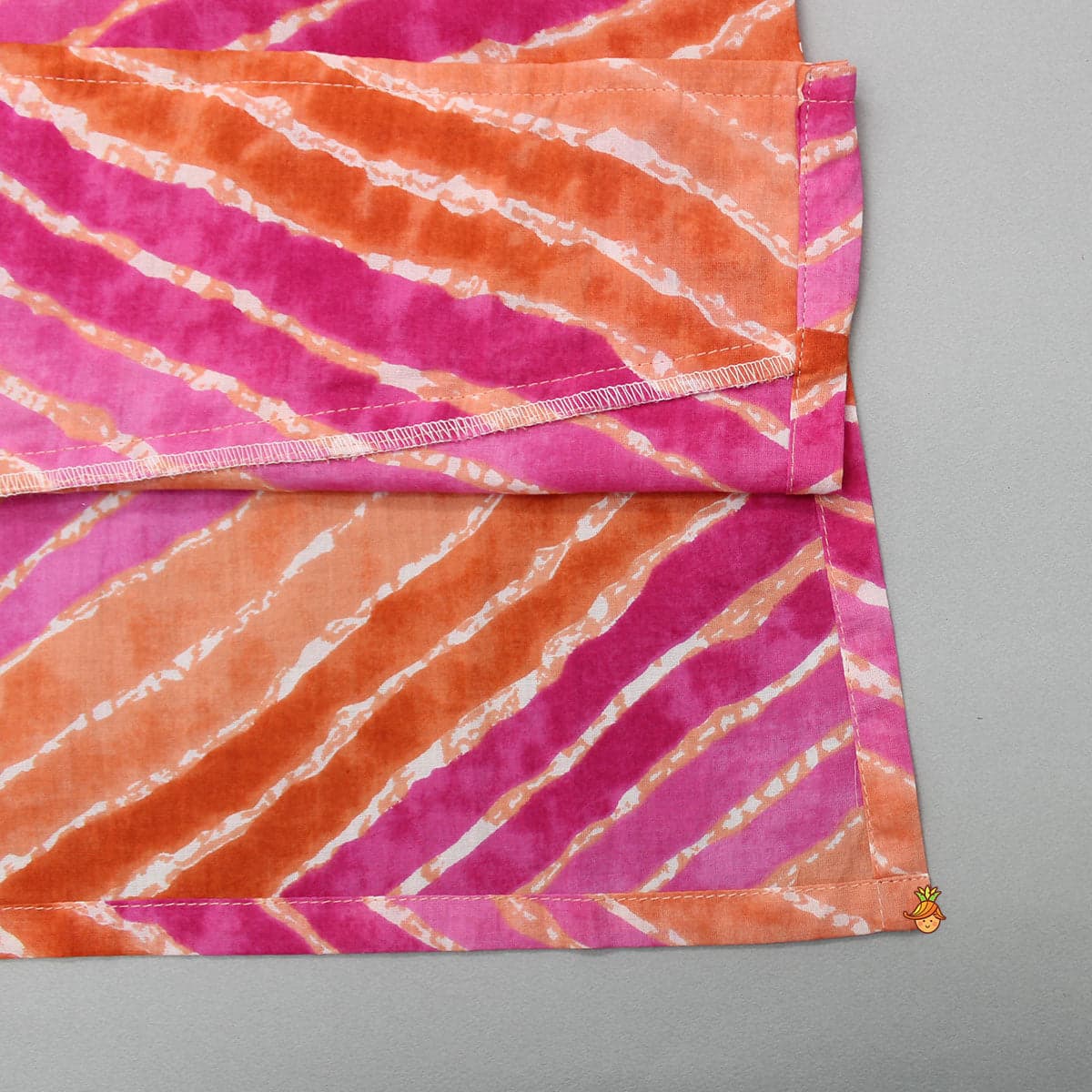 Pre Order: Multicolour Leheriya Printed Kurta With Pleated Hem And Pyjama view