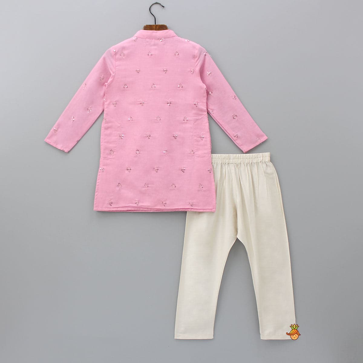 Sequin Embroidered Pink Kurta And Pyjama view