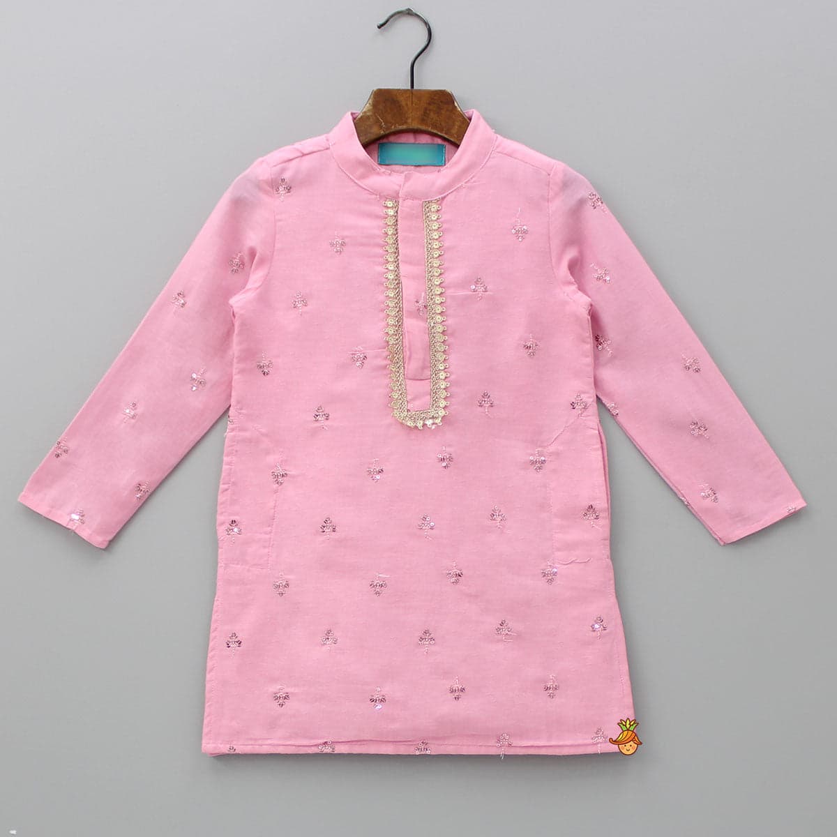 Sequin Embroidered Pink Kurta And Pyjama view