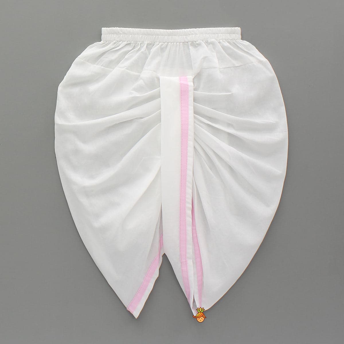 Lotus Patch Embroidered Pink Kurta And Dhoti view