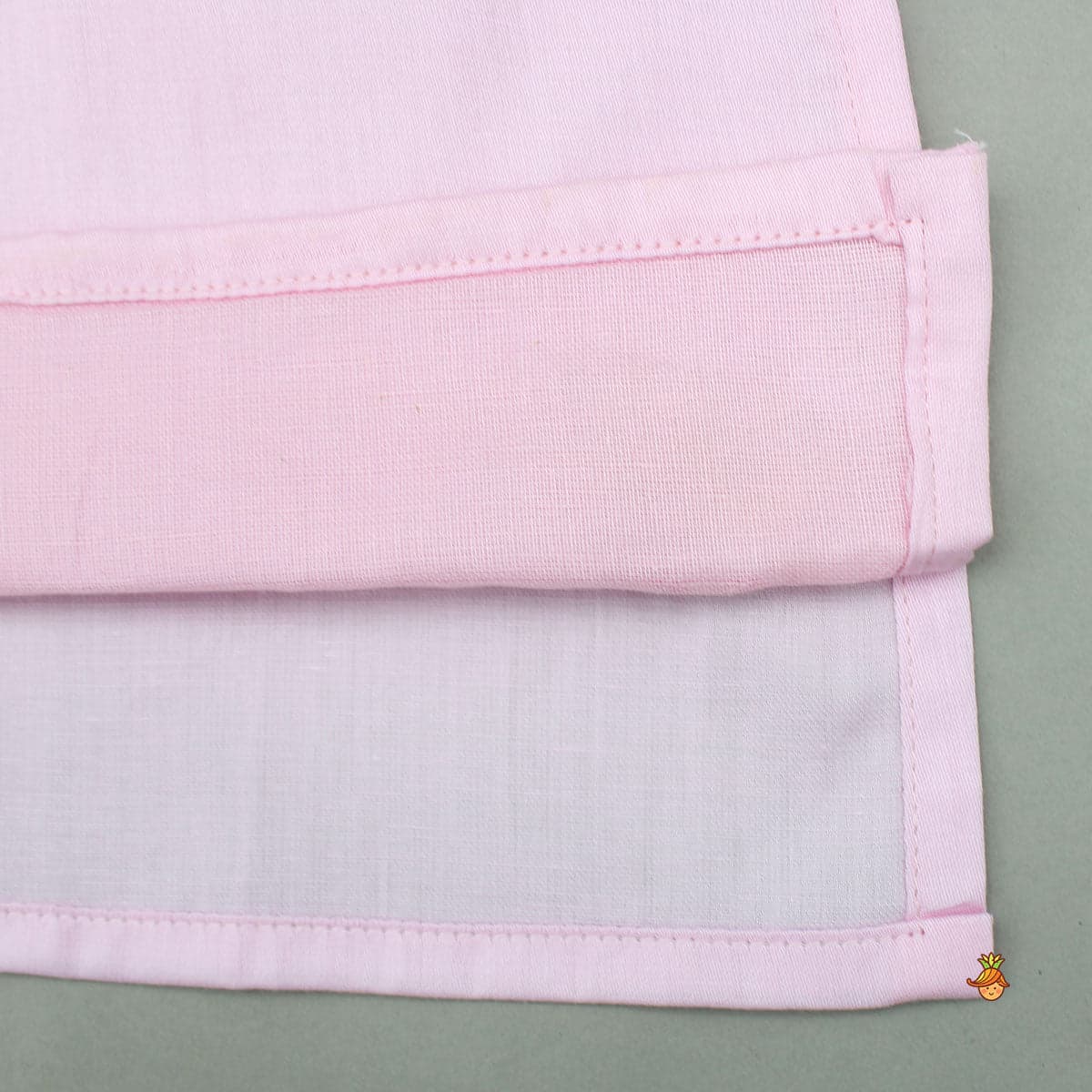 Lotus Patch Embroidered Pink Kurta And Dhoti view