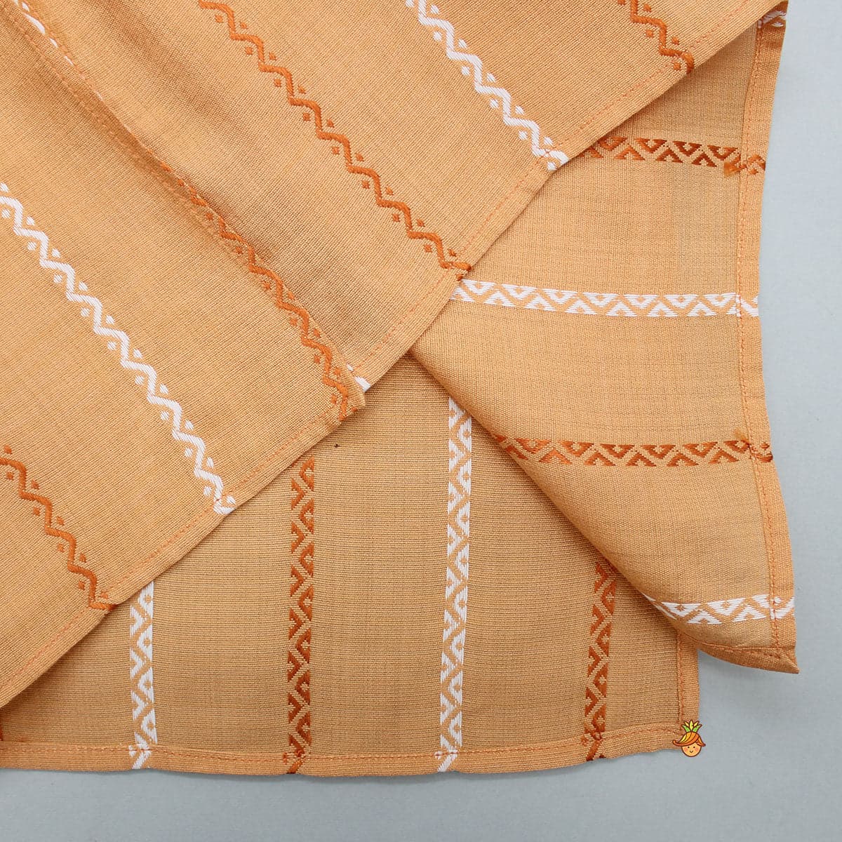 Peach Kurta With Zardozi Patch Work Jacket And Churidar view