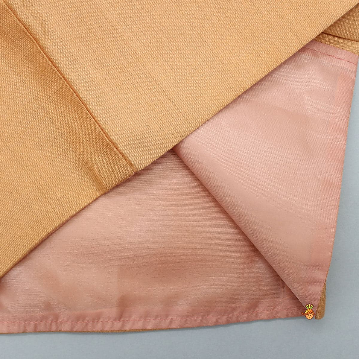 Peach Kurta With Zardozi Patch Work Jacket And Churidar view