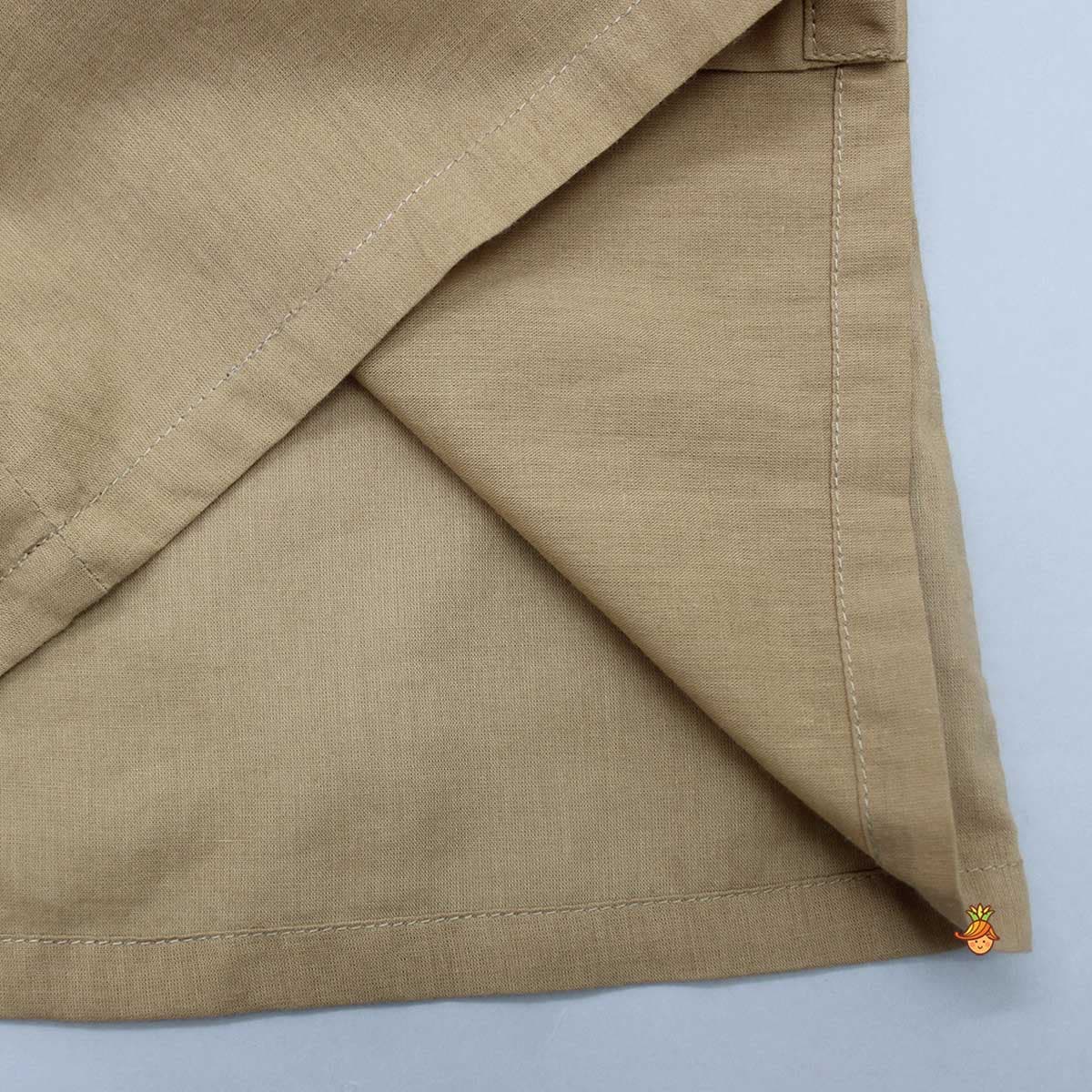 Front Open Brown Shirt And Pant view