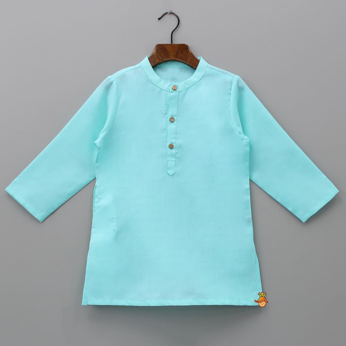 Blue Kurta With Multicolour Jacket And Pyjama view