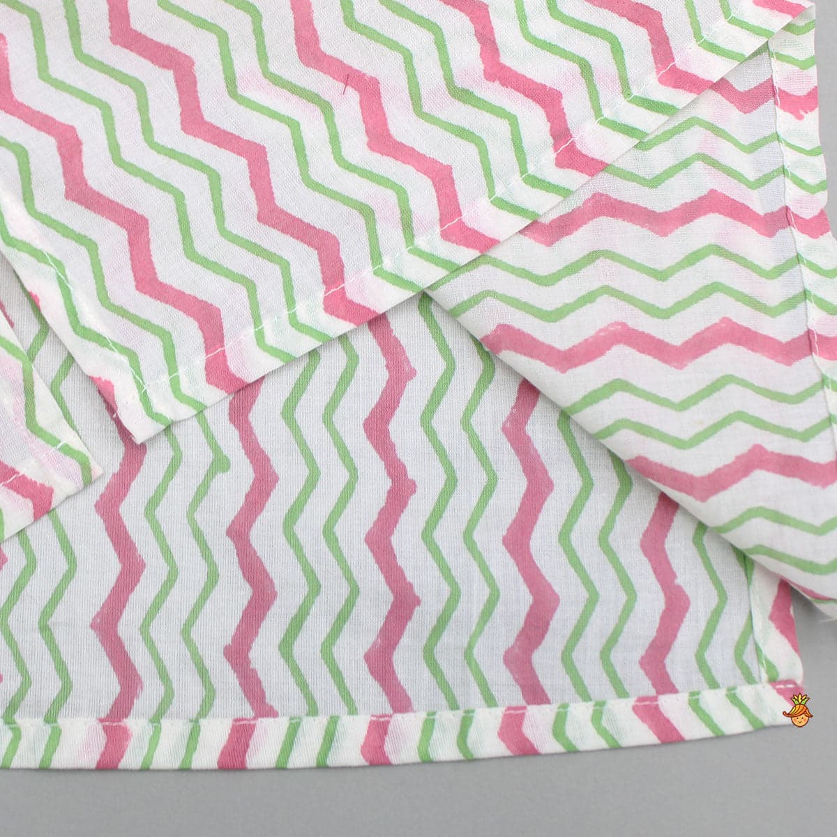 Pre Order: Multicolour Chevron Printed Side Open Kurta With Pyjama view