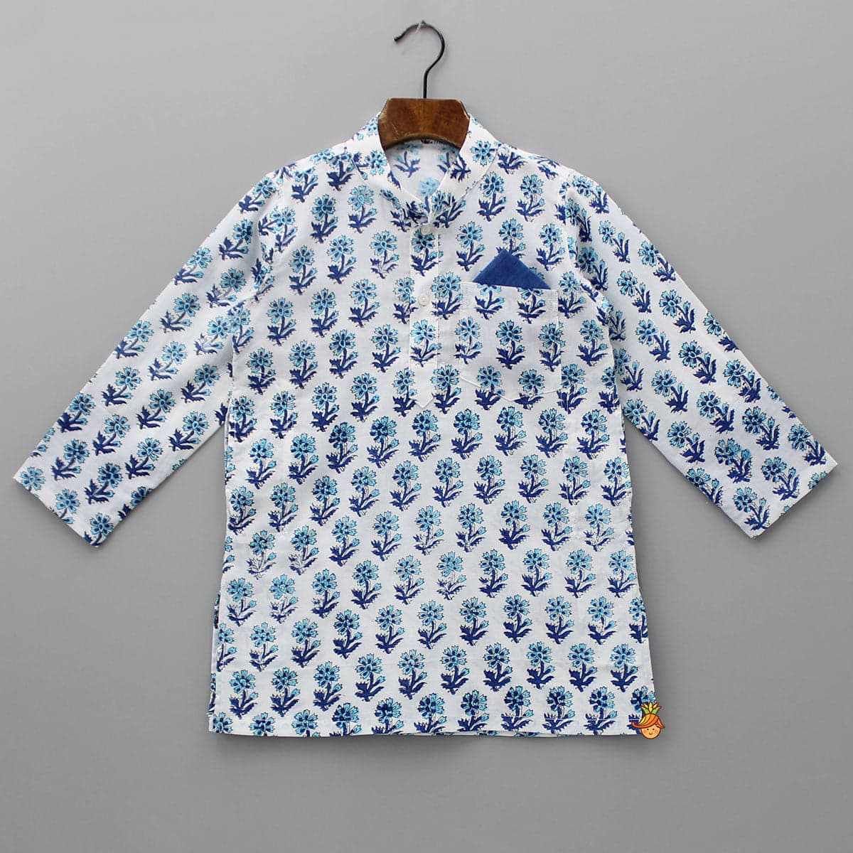 Hand Block Printed Kurta With Pyjama view