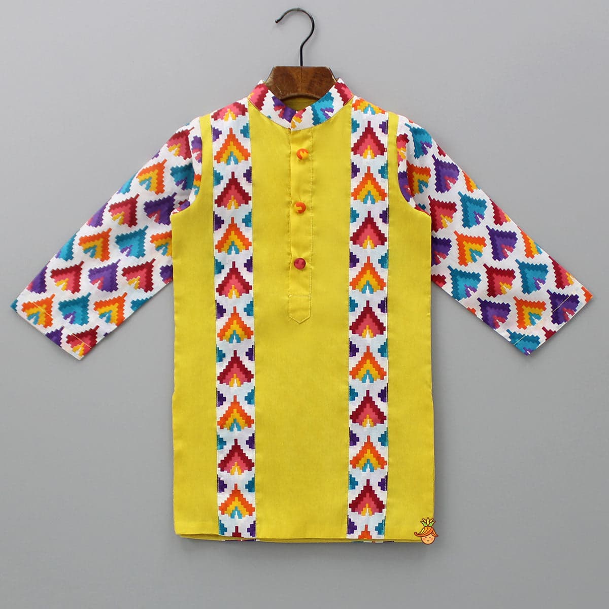 Pre Order: Multicolour Printed Kurta And Pyjama view