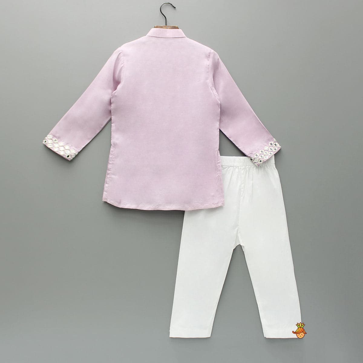 Pre Order: Embroidered Lilac Kurta With Pyjama view