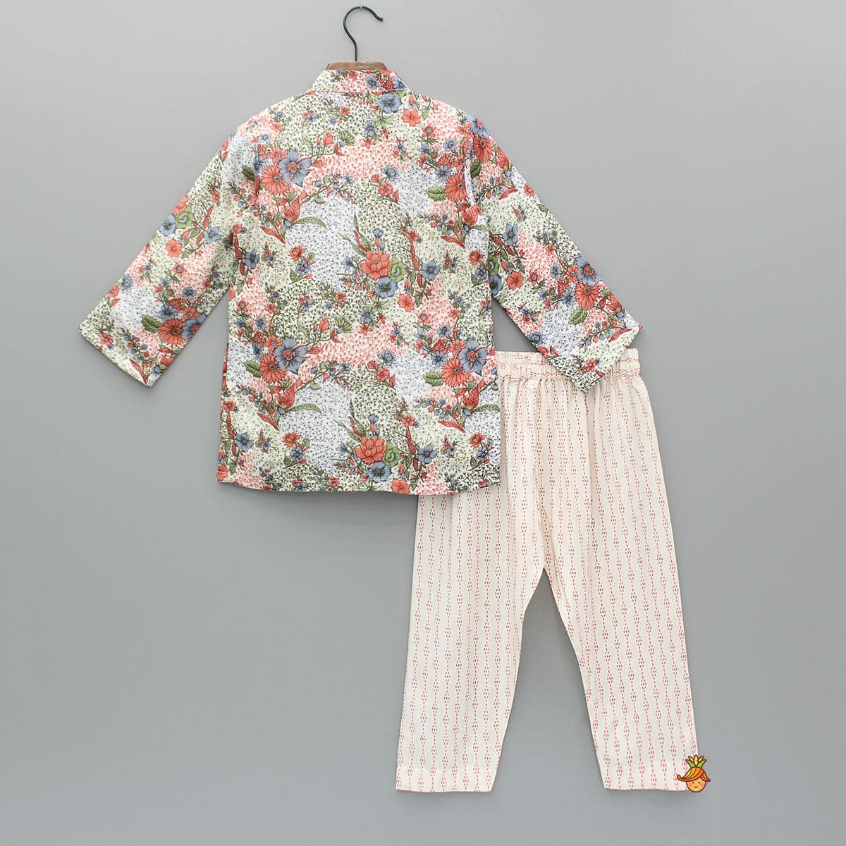 Pre Order: Multicolour Printed Hand Embroidered Kurta And Pyjama view