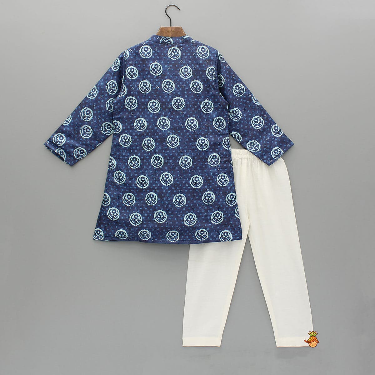 Blue Printed Sequins Embroidered Kurta And Pyjama view