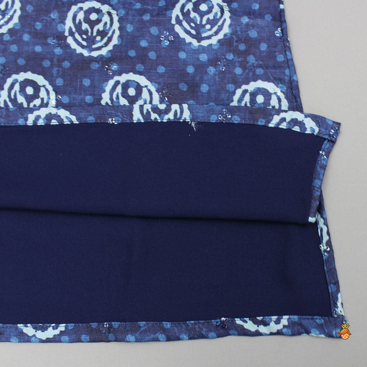 Blue Printed Sequins Embroidered Kurta And Pyjama view