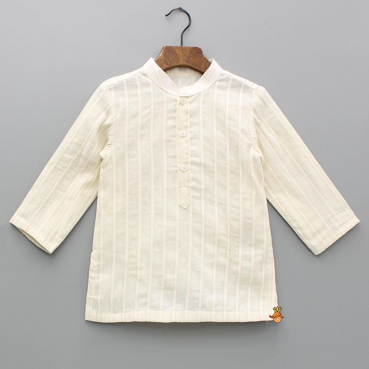 Cream Kurta And Heart Embroidered Jacket With Pyjama view