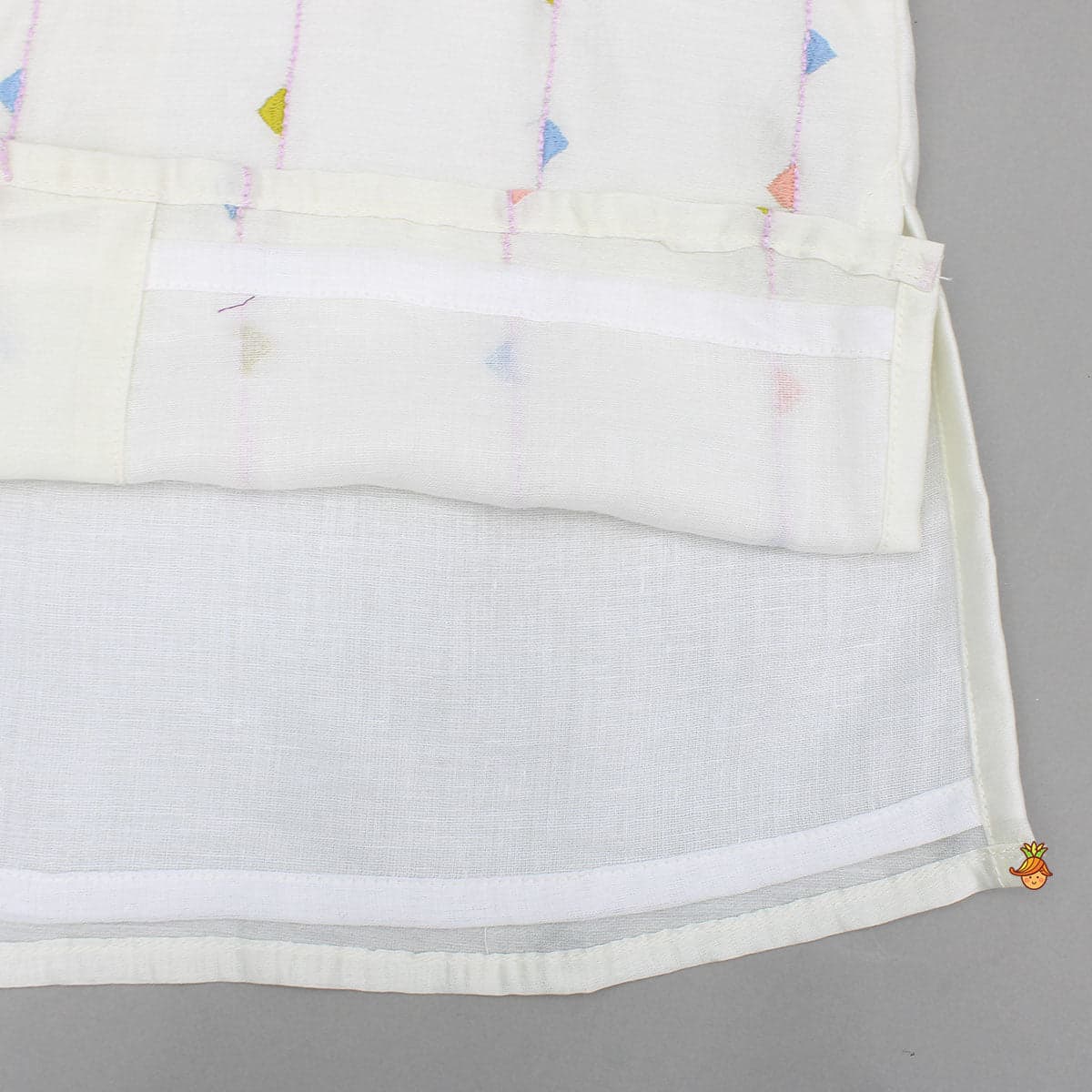 Pre Order: Cream Embroidered Kurta And Pyjama view