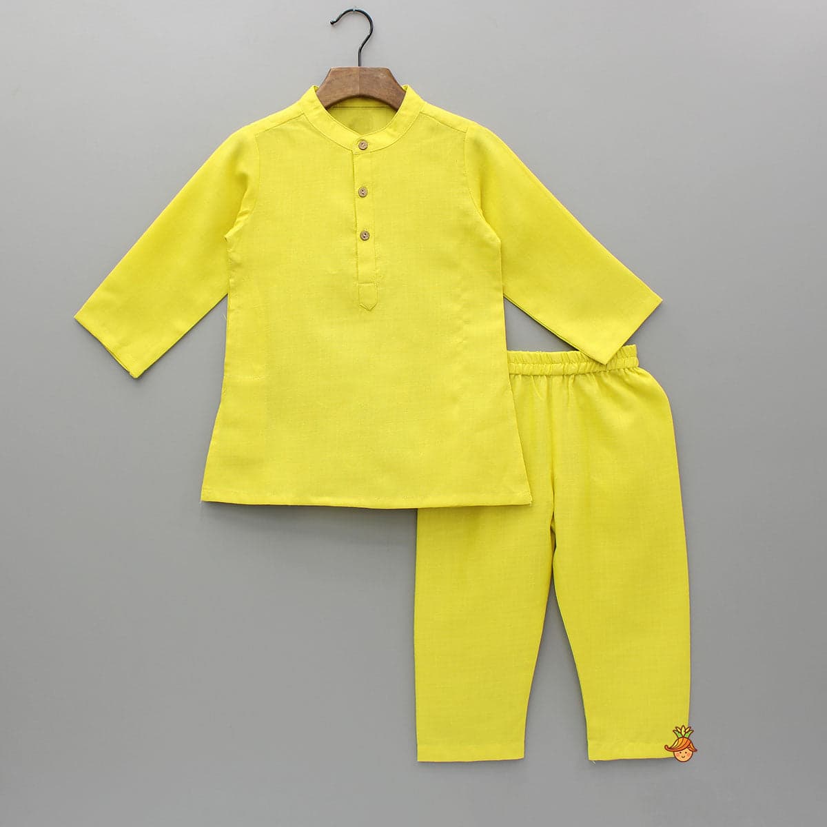 Yellow Kurta With Printed Embroidered Jacket And Pyjama view