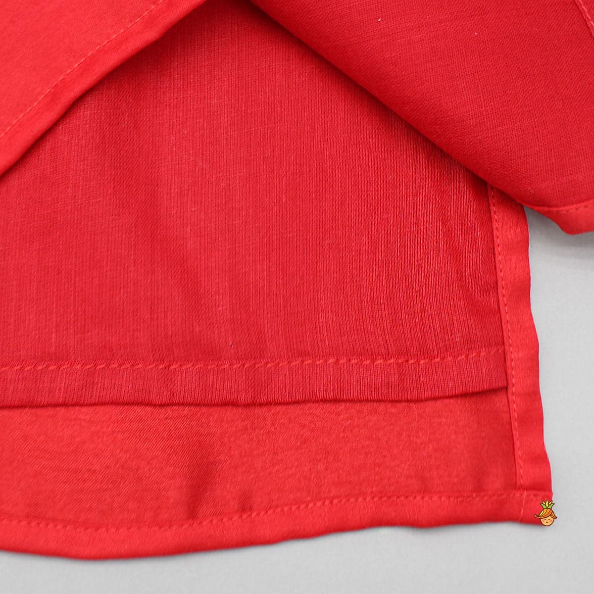 Pre Order: Red Kurta With Embroidered Front Open Jacket And Pyjama view