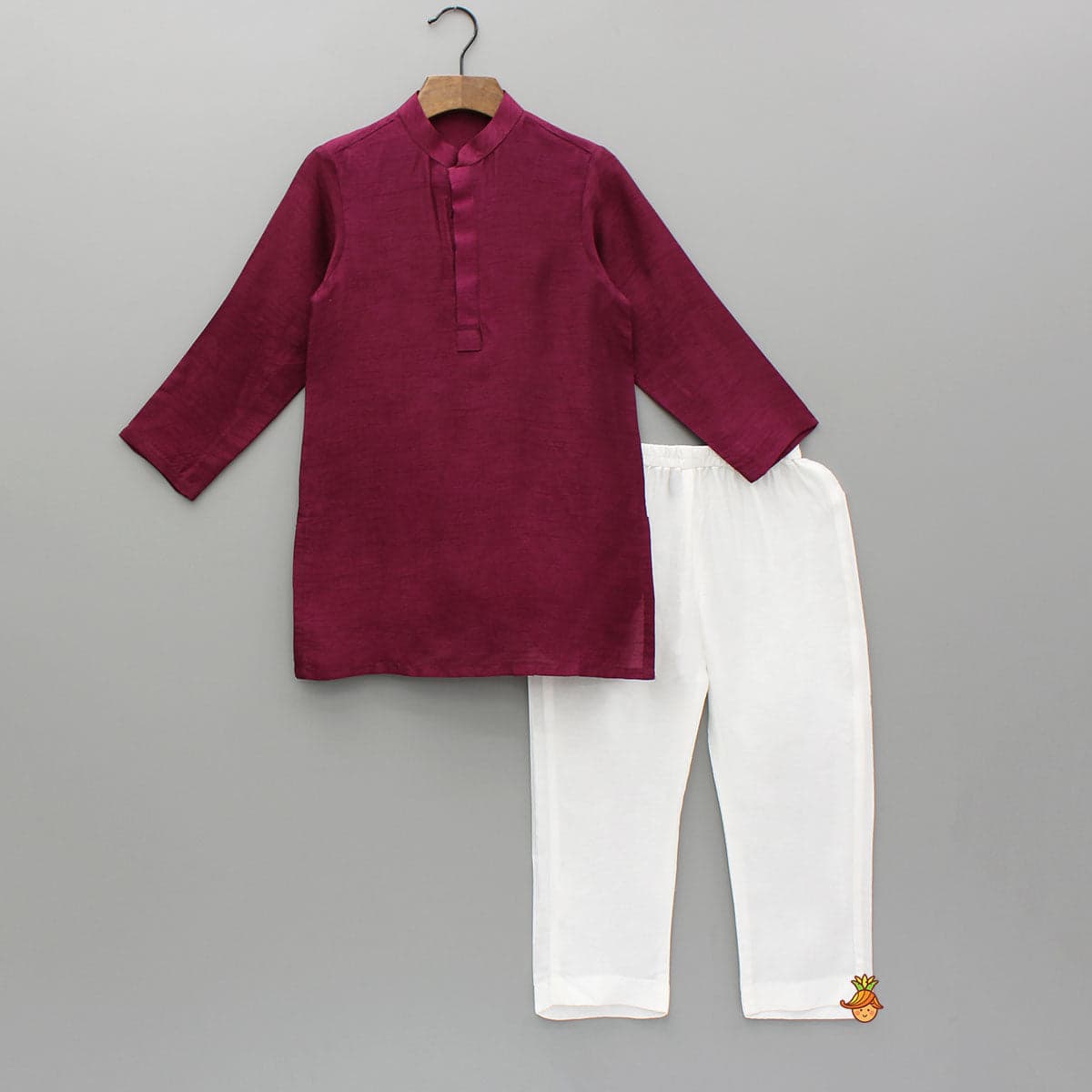 Pre Order: Maroon Kurta With Embroidered Jacket And Pyjama view