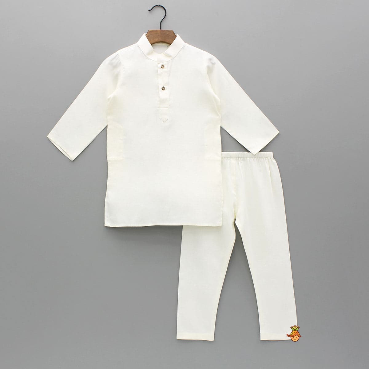 Pre Order: Off White Kurta With Embroidered Jacket And Pyjama view