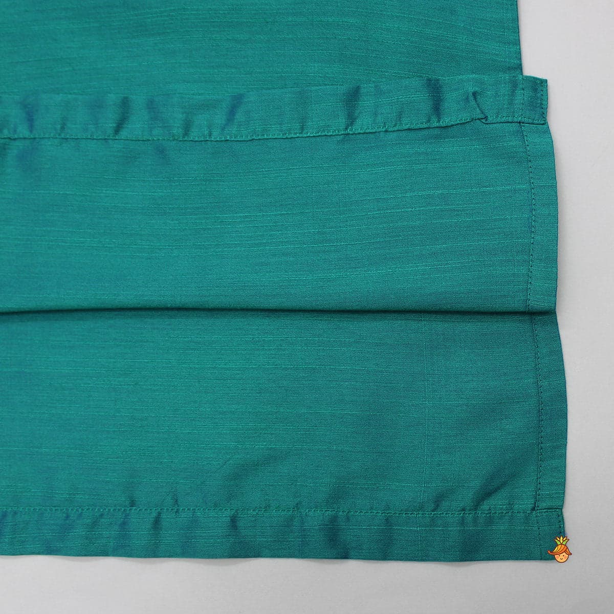 Silk Green Kurta With Front Open Pocket Detail Printed Jacket And Cotton Pyjama view