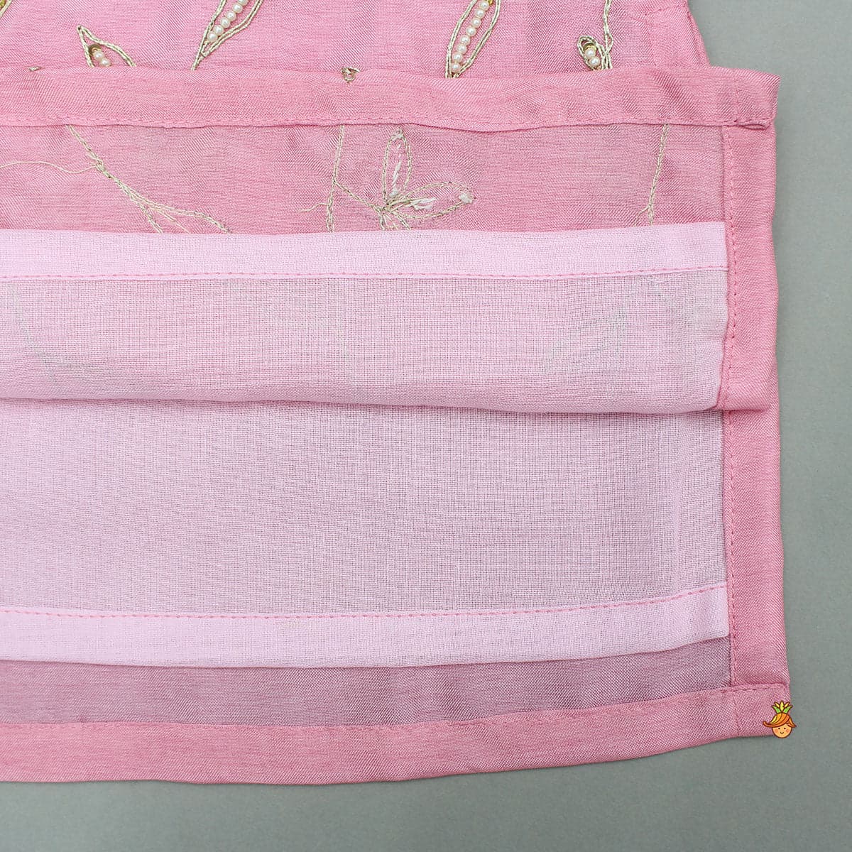Pre Order: Pink Embroidered Kurta And Pyjama view