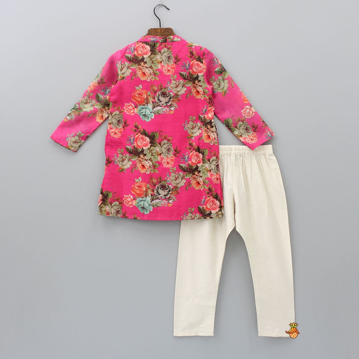 Multicolour Floral Printed Pink Kurta With Pyjama view