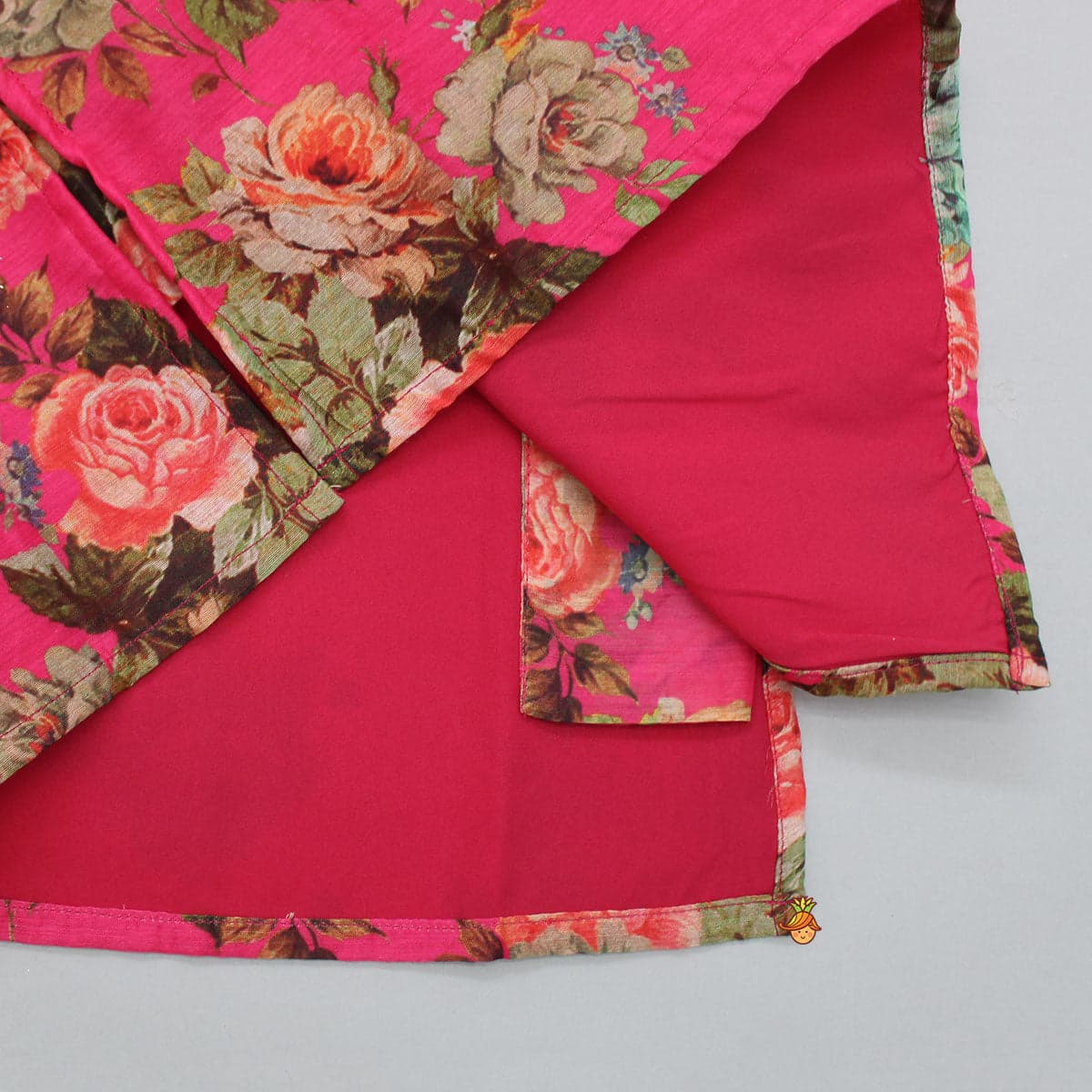 Multicolour Floral Printed Pink Kurta With Pyjama view