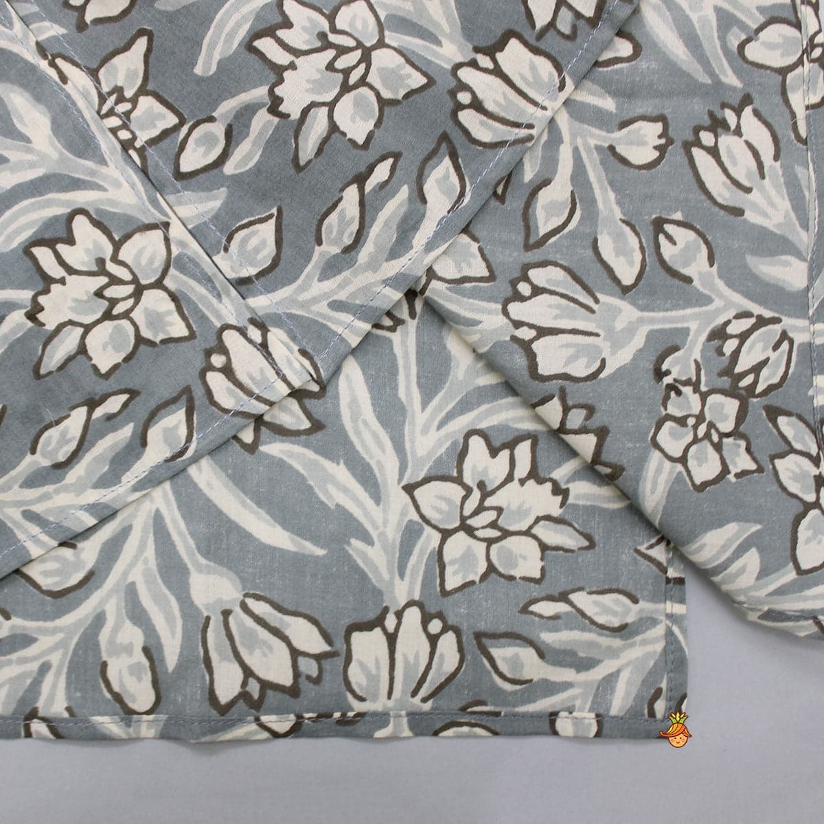 Floral Printed Grey Kurta With Printed Pyjama view