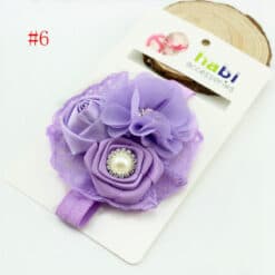 Buy Online Lavender Infant Headband with Flowers and Pearl Embellishment