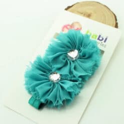 Buy Sea Green Headband with Diamond Embellished Flowers for Toddlers