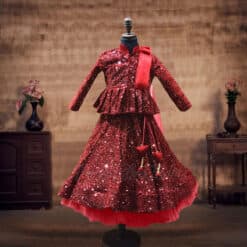 Buy Online Velvet Lehenga and Baby Girl Velvet Lehenga Choli