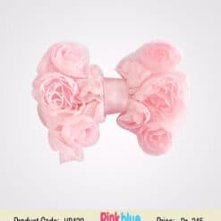 Gorgeous Light Pink Baby Girl Head Bow with Rose Flowers