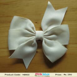 Soothing White Double Bow Hair Accessory for Baby Girls in India
