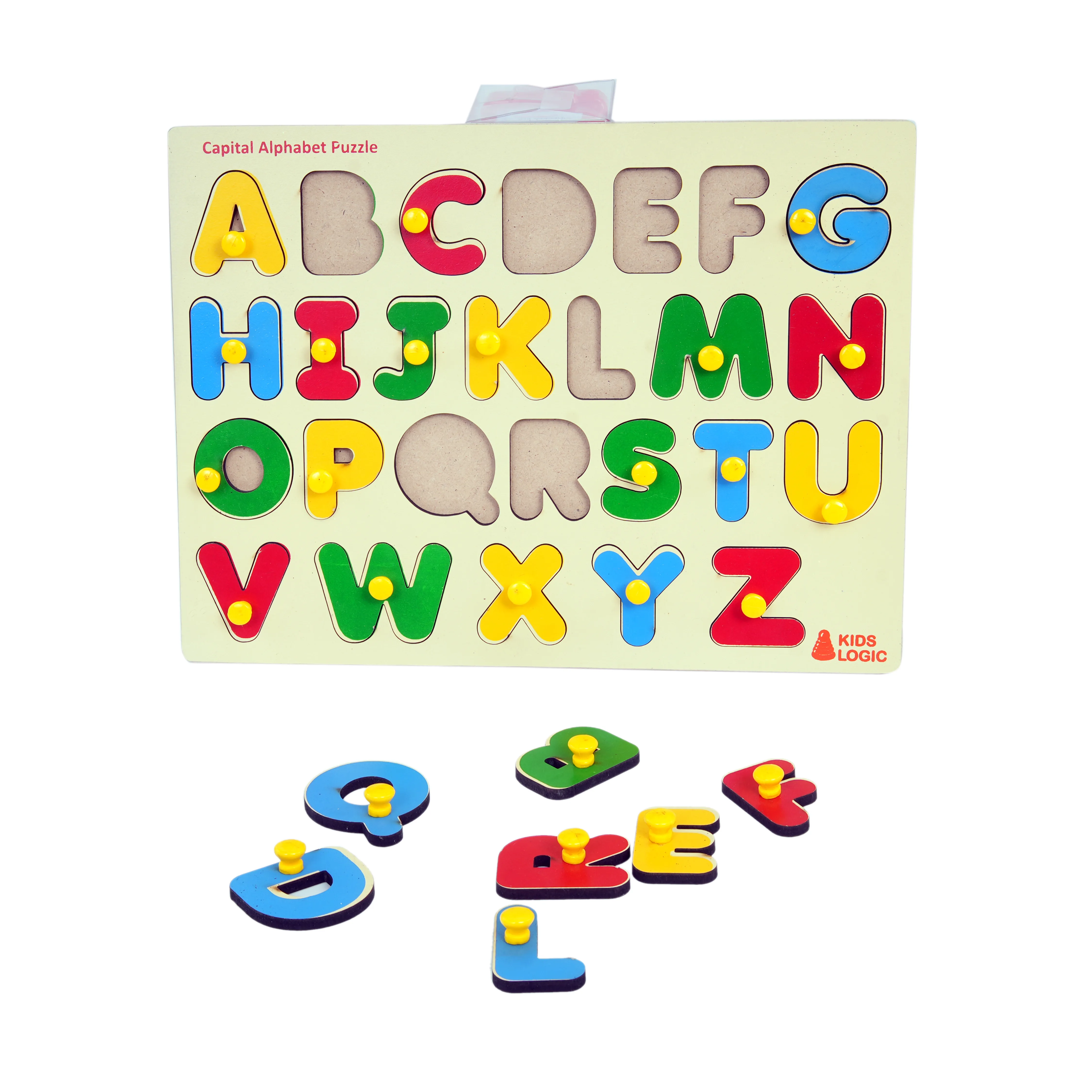 Wooden Capital Alphabet Puzzle Board for Kids - Image 1
