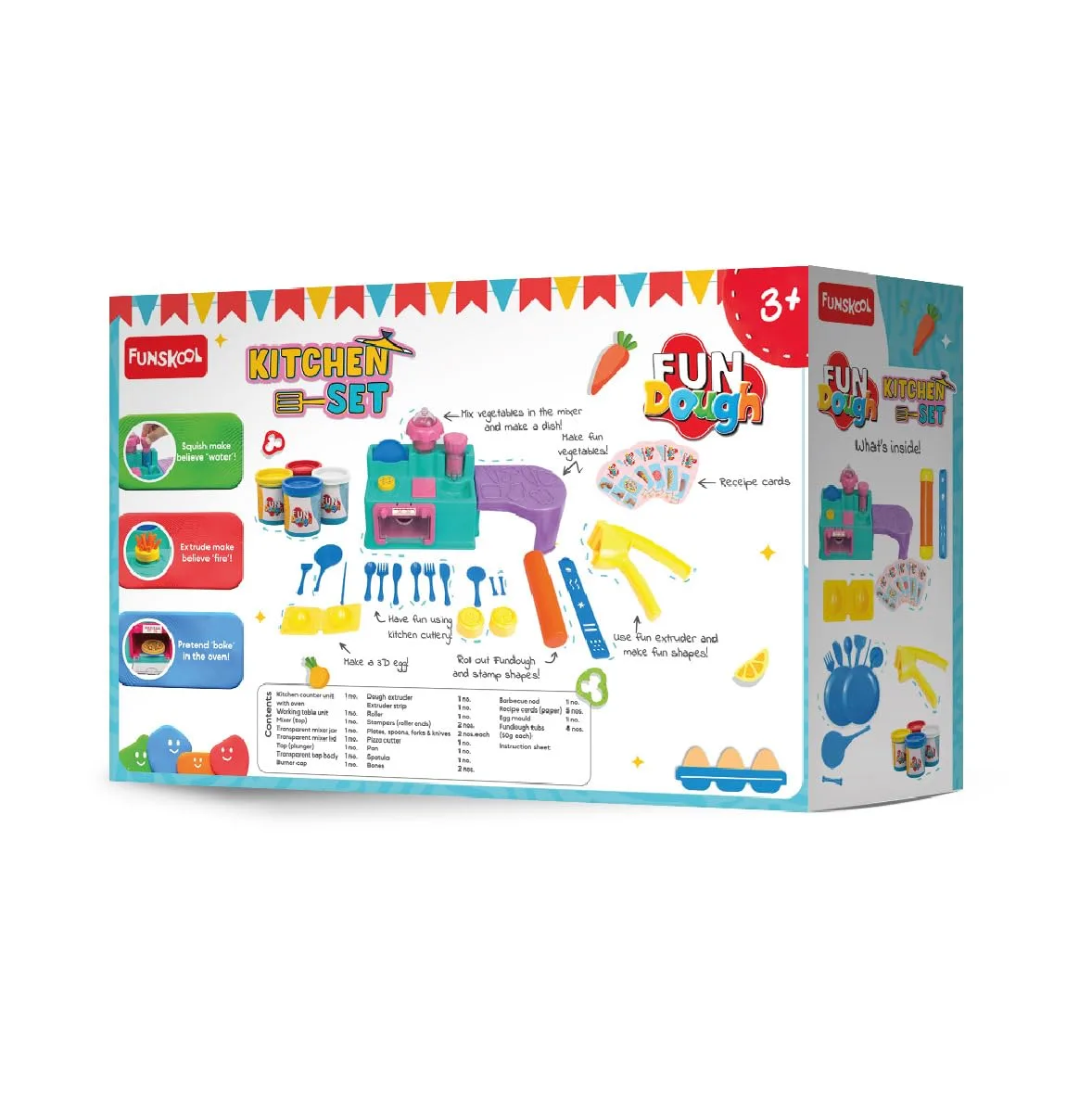 Fundough Kitchen Set | 4 Dough Tubs | Kids Cooking Playset | Funskool Creative Kitchen Toy (3+ Years) - Image 2