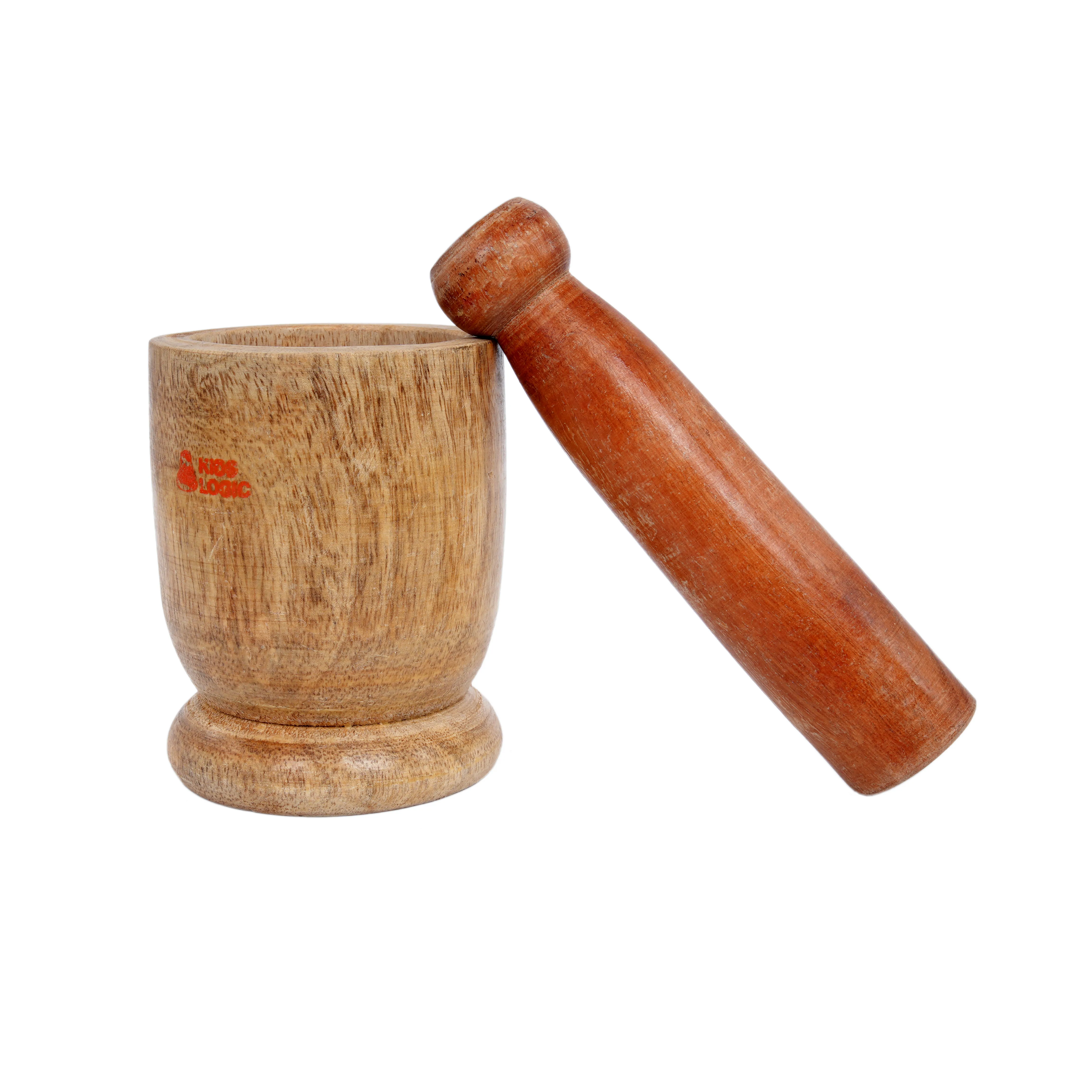 Kids Logic Wooden Mortar and Pestle Toy Set - Image 3