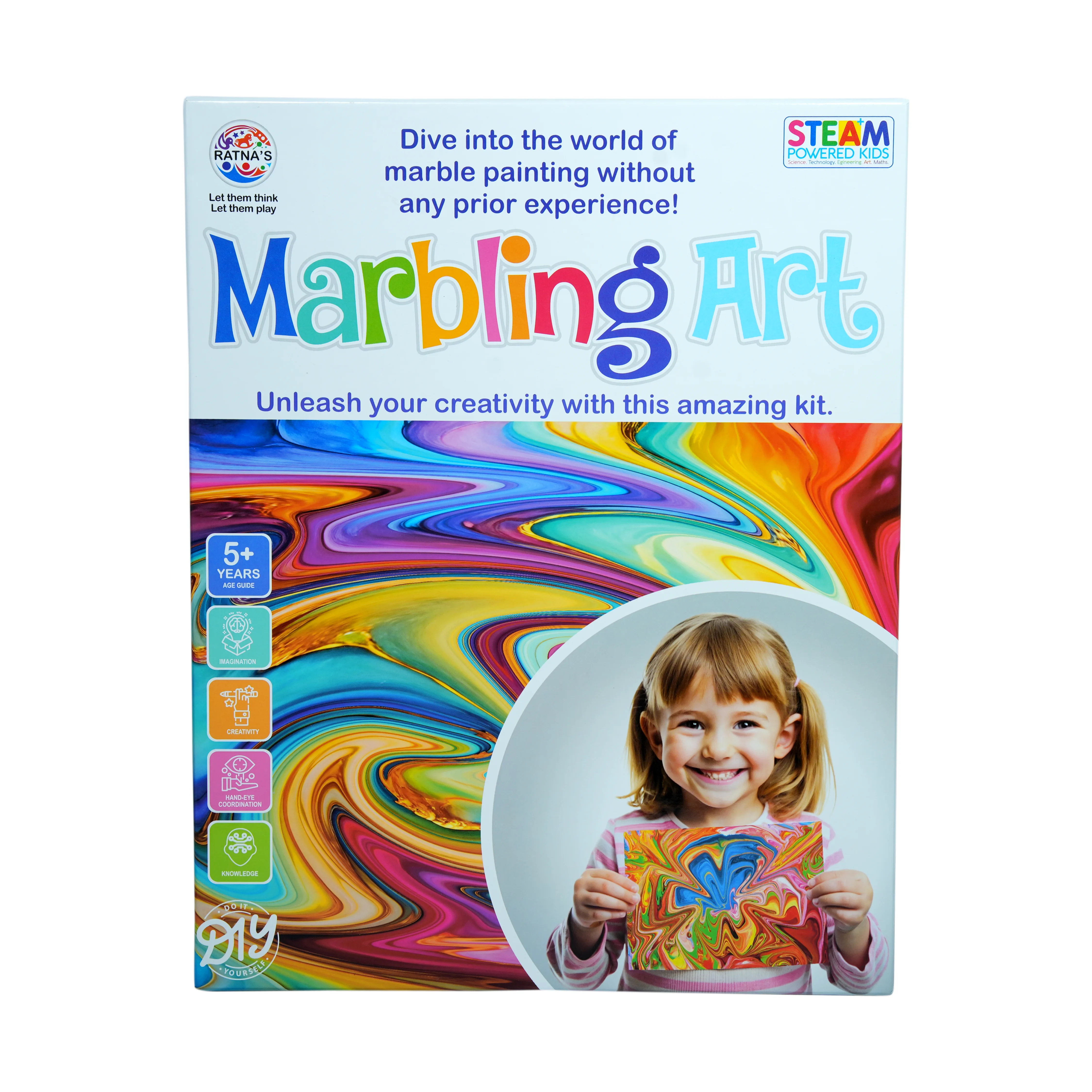 Marbling Art Kit for Kids (5+ Years) � DIY Marble Painting | STEAM Creative Toy - Image 1