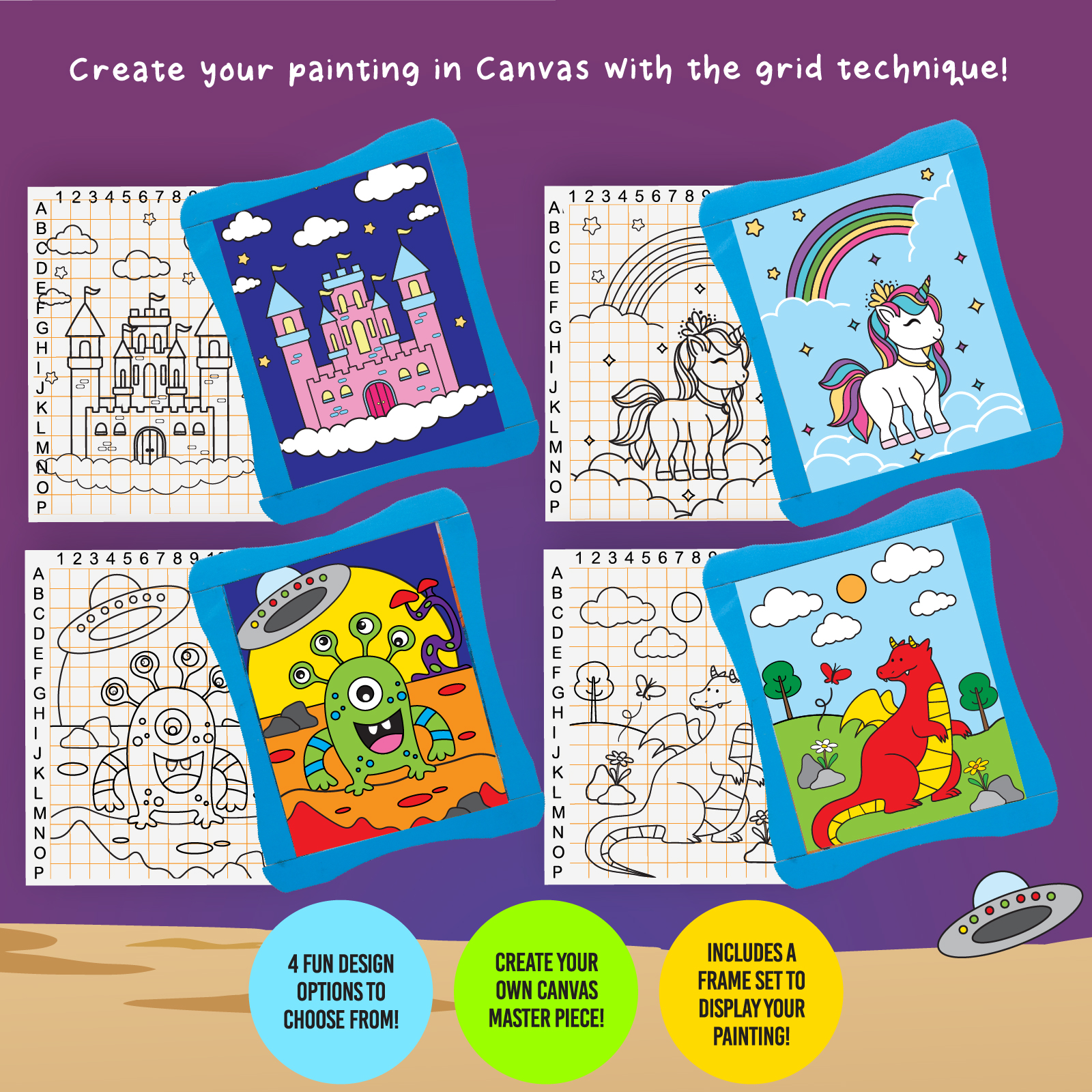 Funskool Handycrafts � Canvas Art Fantasy (Create Your Painting with the Grid Technique) - Image 3