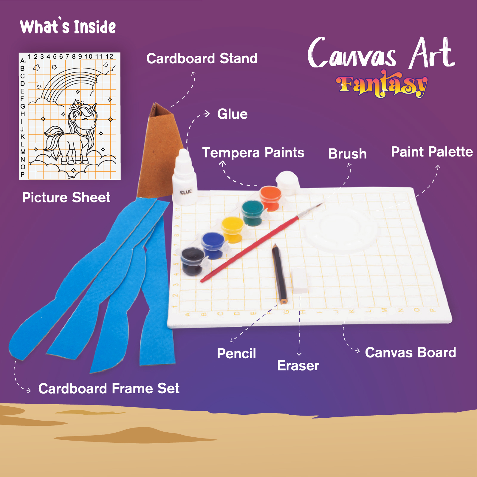 Funskool Handycrafts � Canvas Art Fantasy (Create Your Painting with the Grid Technique) - Image 5