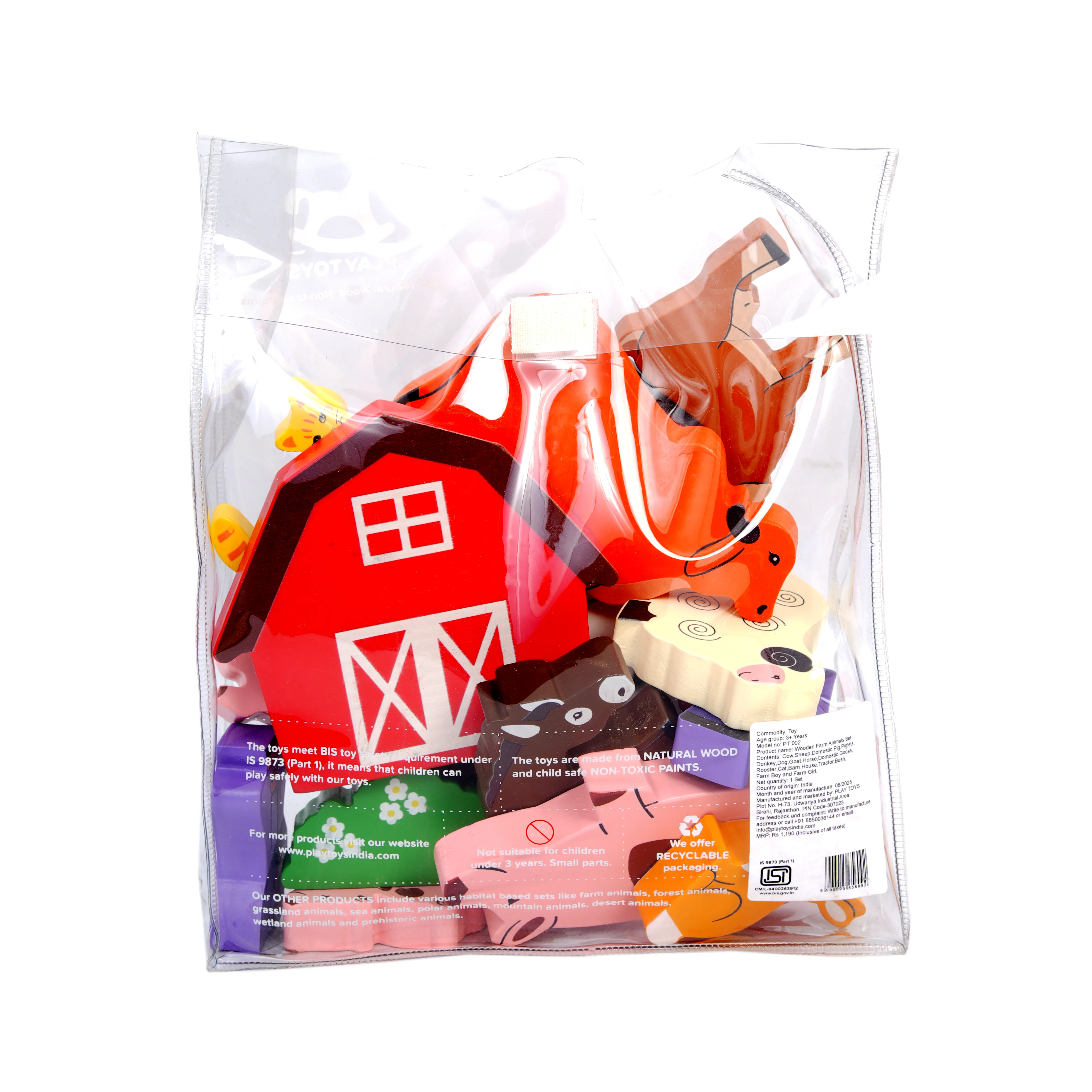 Wooden Farm Animals Puzzle Set for Kids - Image 3