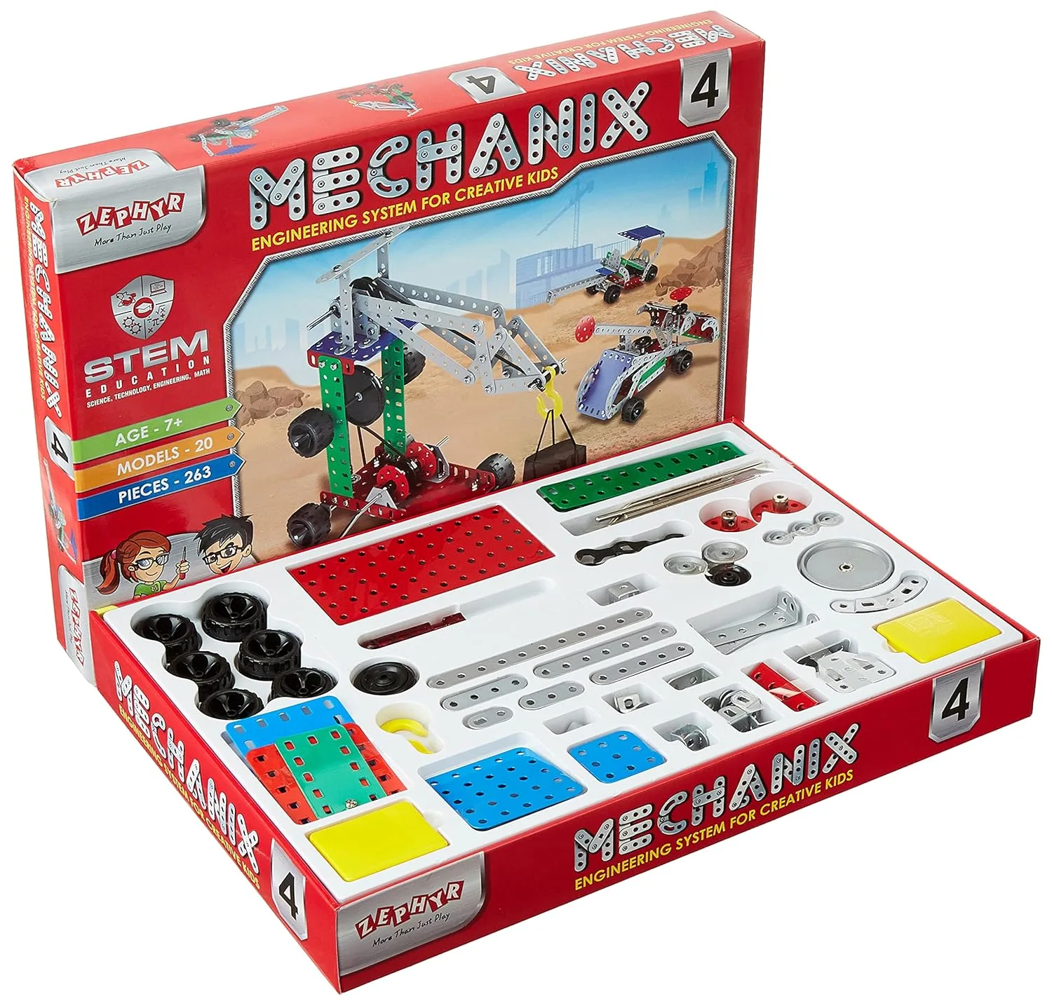 MECHANIX - 4 | 7+ Years | STEM DIY Building Kit | 263 Pieces | Build 20 Models - Image 3