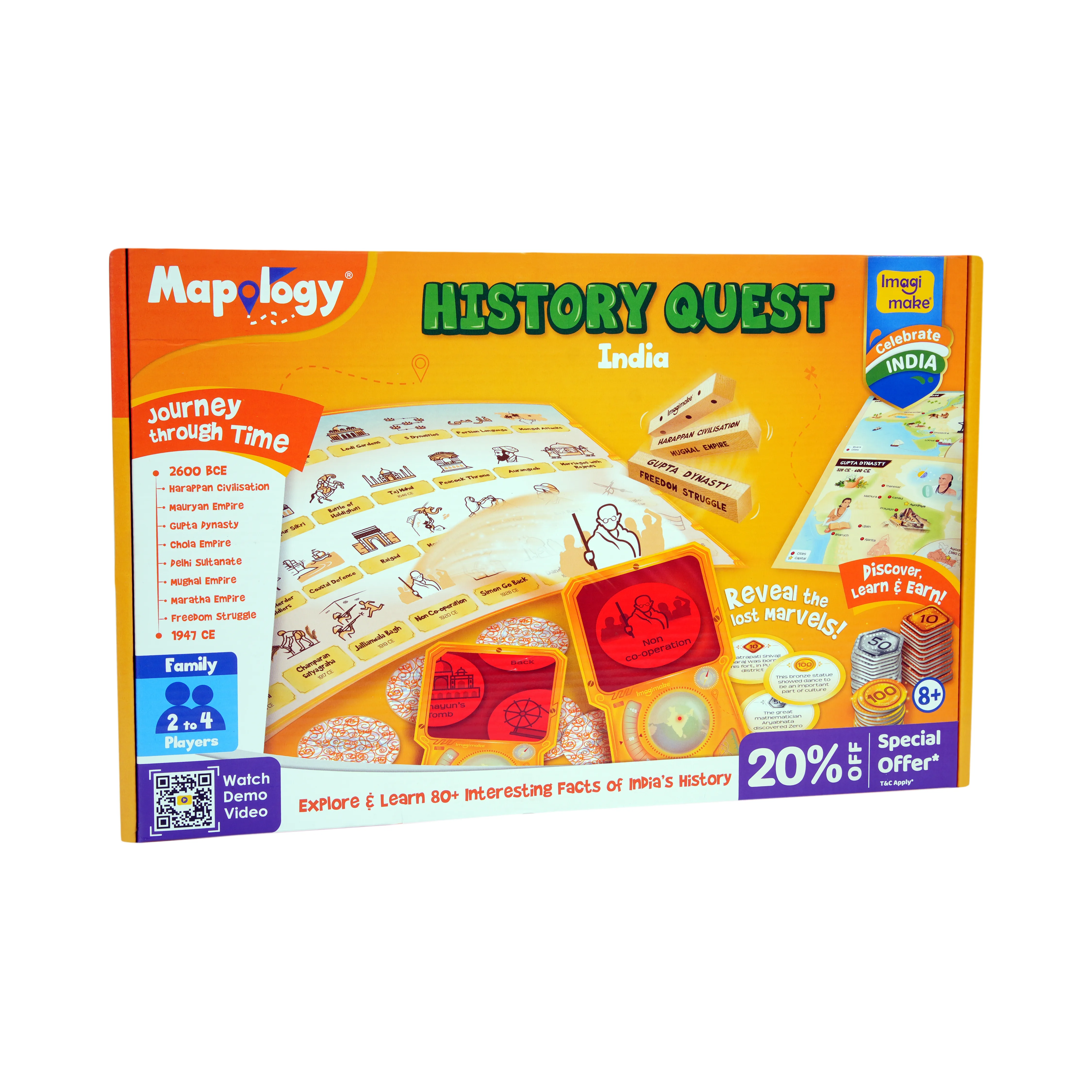 Mapology History Quest India � Educational History Board Game for Kids (8+ Years) - Image 1