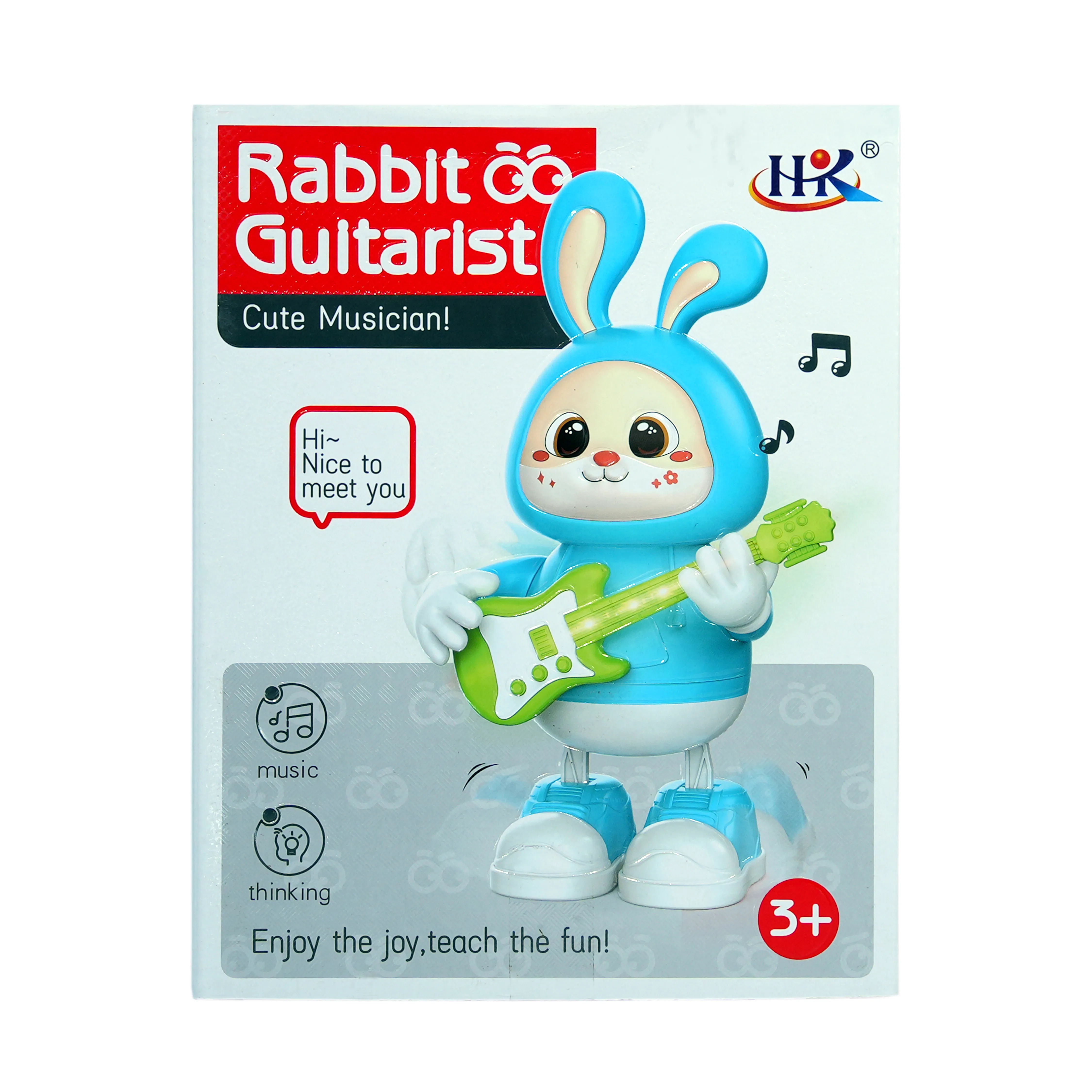 Rabbit Guitarist Musical Toy with Lights & Sound � Cute Musician Bunny for Kids - Image 3