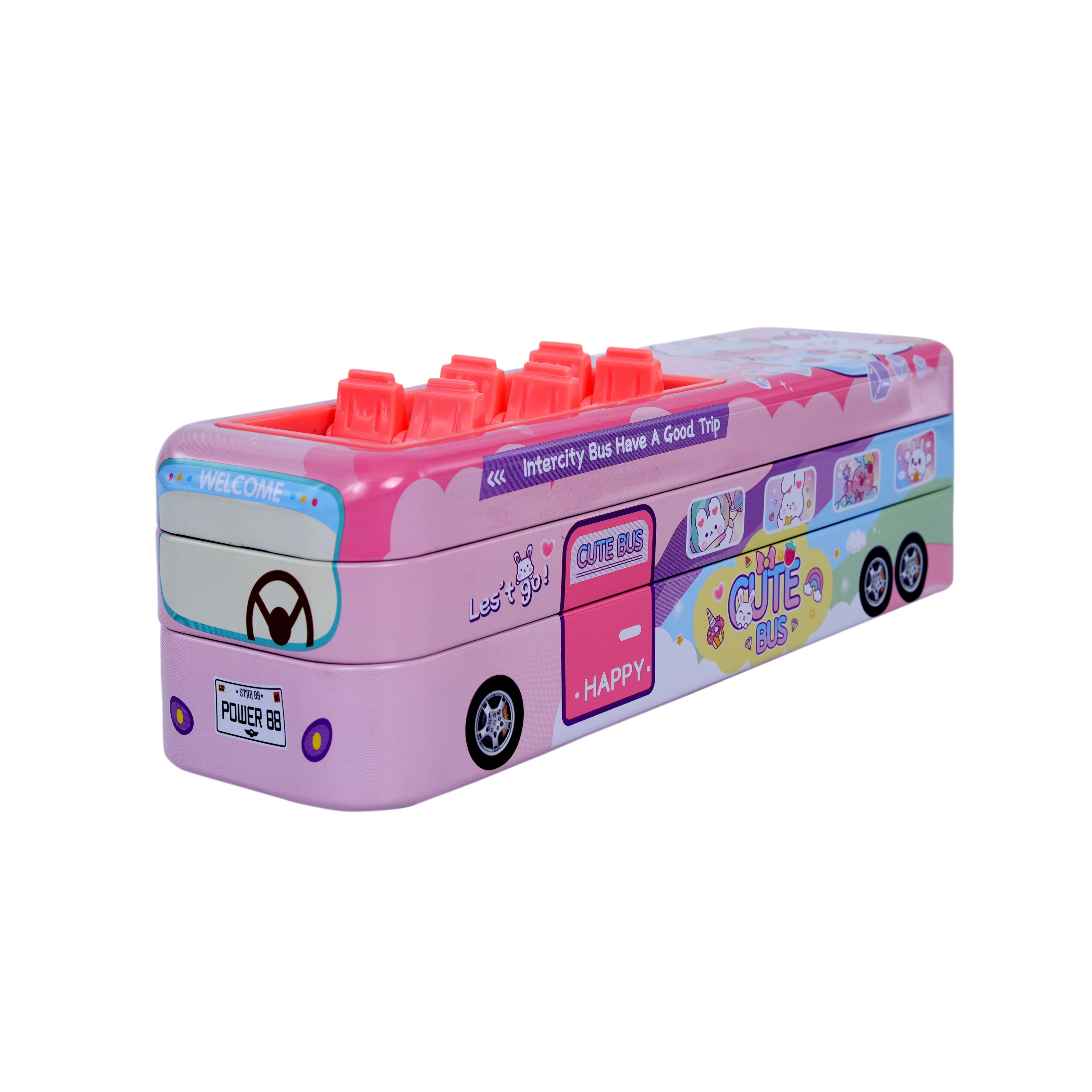 Cute Bus Shaped Pencil Box for Kids - Image 2