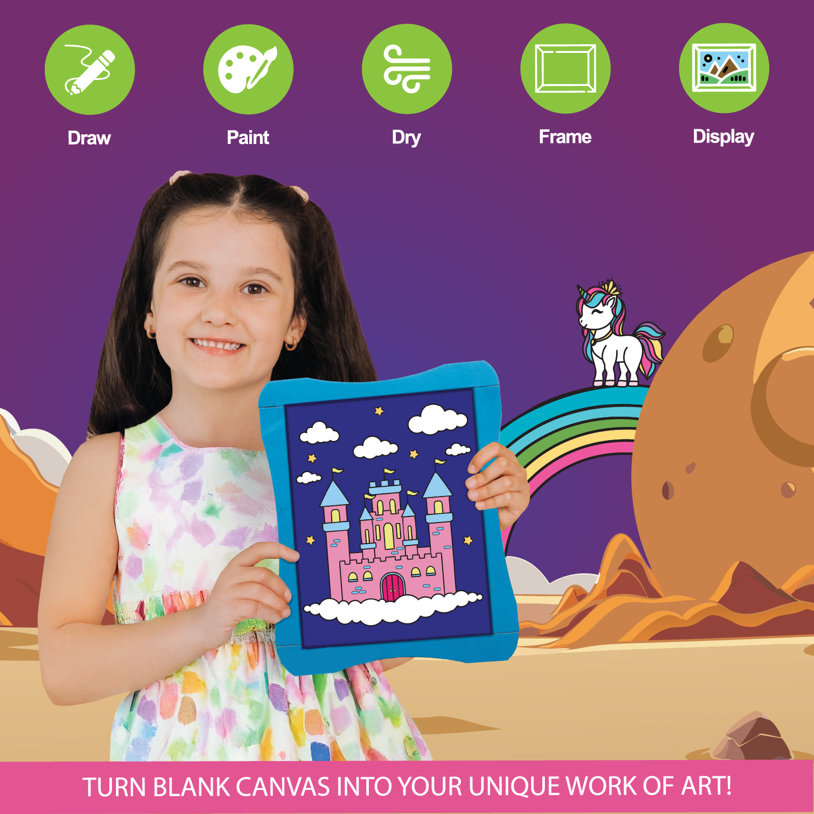 Funskool Handycrafts � Canvas Art Fantasy (Create Your Painting with the Grid Technique) - Image 4