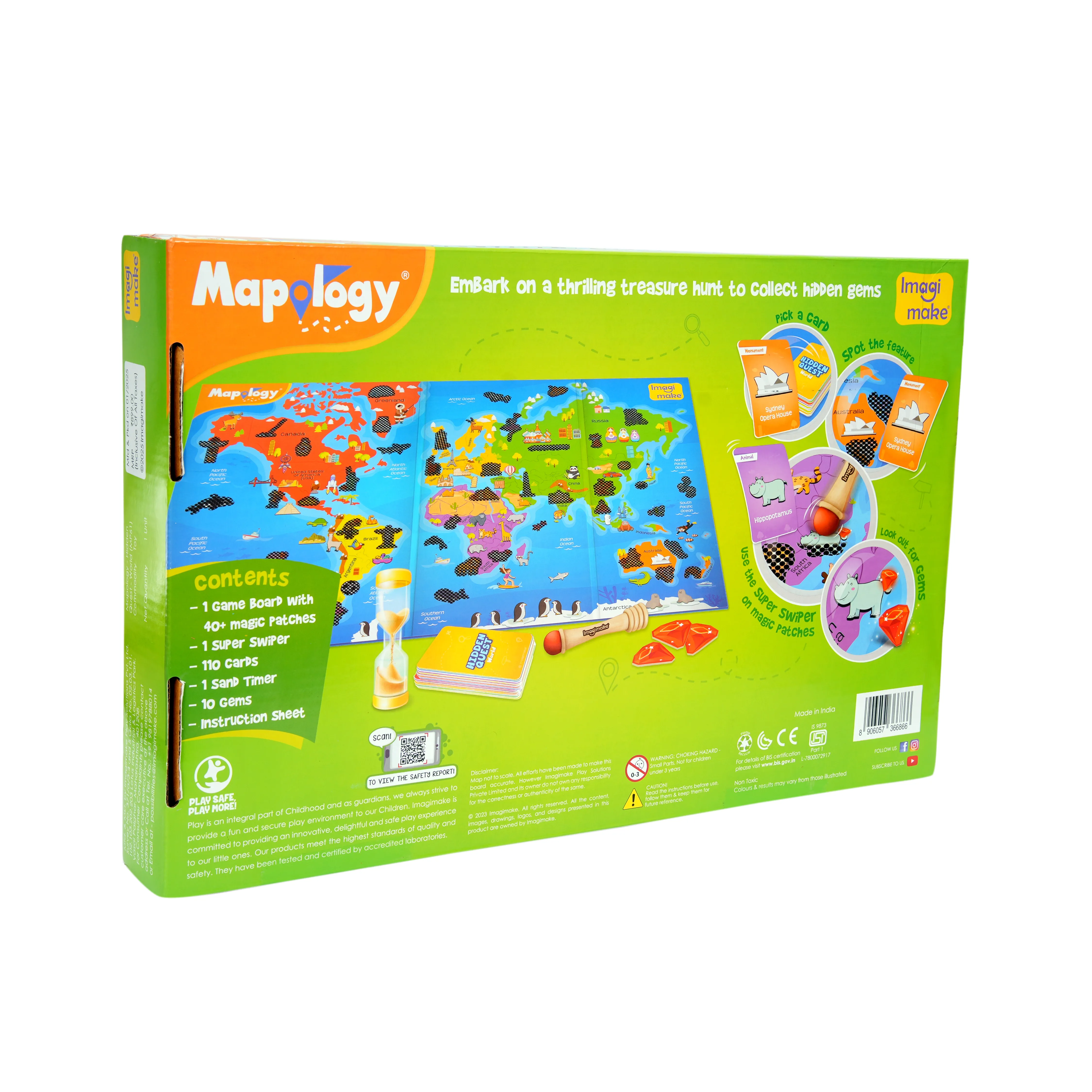 Mapology World Map Treasure Hunt Board Game - Image 2
